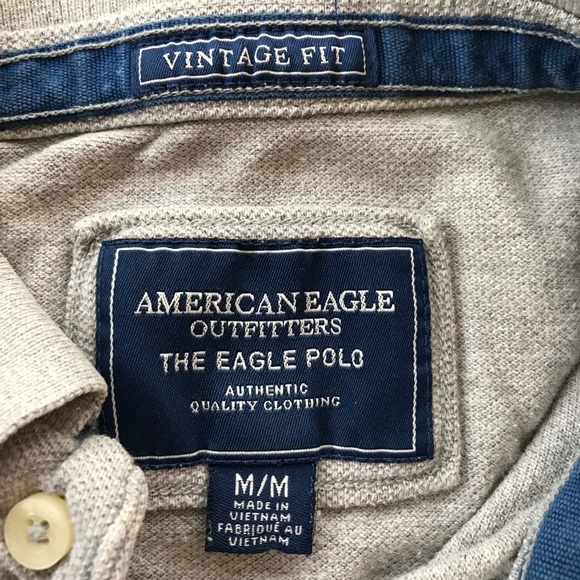 American Eagle AEO gray polo Medium. Vintage fit - Picture 3 of 5